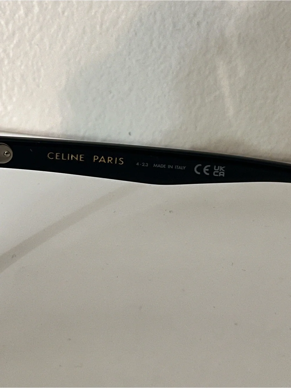 Celine Black Round Acetate Glasses with Clear Lenses